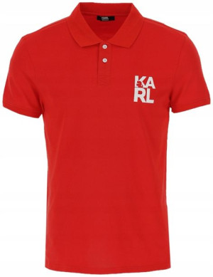 Koszulka polo męska czerwona KARL LAGERFELD - L