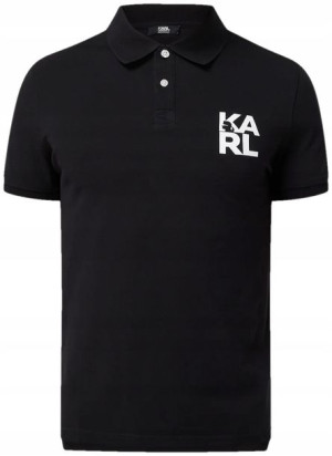 Koszulka polo męska czarna KARL LAGERFELD - M