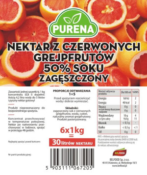 PURENA Zagęszczony Nektar Grejpfrutowy 1kg