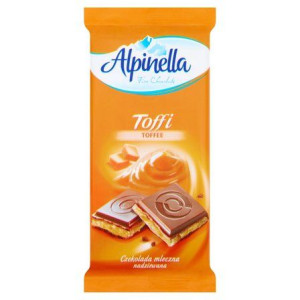 ALPINELLA Czekolada mleczna nadziewana toffi 100 g