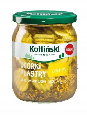 Ogórki plastry curry Kotliński 500g