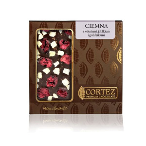 CORTEZ Czekolada CIEMNA z wiśniami, jabłkiem i goździkami 85g