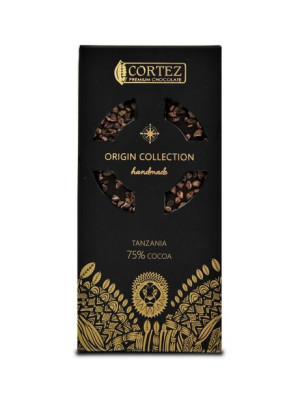 CORTEZ Czekolada Single Origin Tanzania 75% z prażonym ziarnem kakaowca 85g