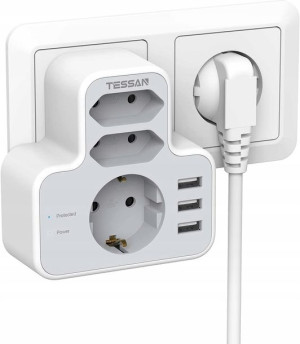 Adapter Do Gniazda Przeciwprzepięciowy Tessan 6w1