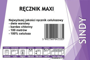Ręcznik Papierowy Maxi Sindy Celuloza Biały
