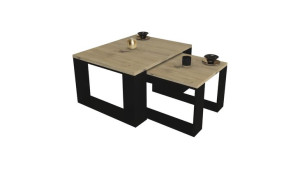 Stolik kawowy 2w1 dąb artisan czarny loft