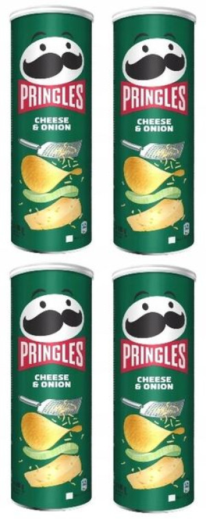 4x165g PRINGLES Chipsy Cheese&Onion UK