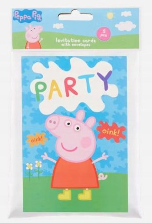 ZAPROSZENIA urodzinowe Peppa Pig koperta 5szt