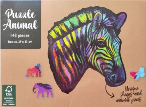 Puzzle Animal W Kształcie Zwierząt Zebra