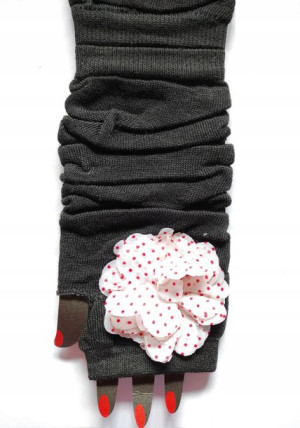 Rękawiczki bez palców damskie polyester mix wzorów