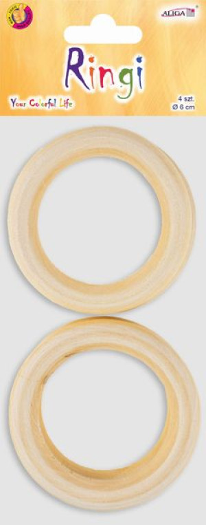 Ringi drewniane DO OBRABIANIA 6cm 4szt Aliga 2075
