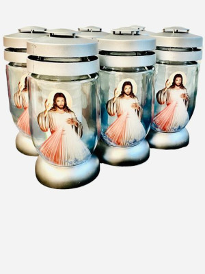 Znicze Bolsius x 6 sztuk Jezus Miłosierny czas palenia 1,5 dnia