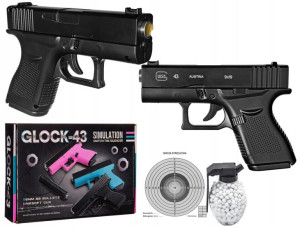 Metalowy Pistolet Glock 43 6 Mm Asg Kulki