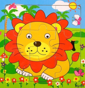 Edukacyjne Puzzle Drewniane 9el.lew