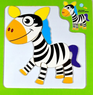 Puzzle Magnetyczne Układanka Klocki Zebra