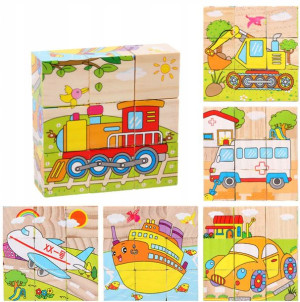 Edukacyjne Klocki Drewniane 9 El Puzzle Duży Wybór