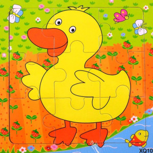 Edukacyjne Puzzle Drewniane 9el.kaczuszka