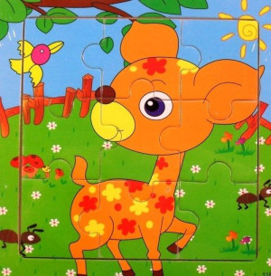 Edukacyjne Puzzle Drewniane 9el.sarenka