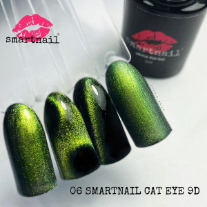 06 Smartnail Lakier hybrydowy Kocie Oko Cat Eye 9D 6ml 6g ZIELONY Nowy inna