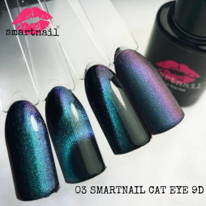 03 Smartnail Lakier hybrydowy Kocie Oko Cat Eye 9D 6ml 6g ZIELONY Nowy inna