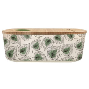 Lunchbox Z Tworzywa Pla Z Przegródką Line Art Leaves 800 Ml - Chic-mic