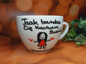 Kubek Taaaak bardzo Cię kocham + postać wnucząt