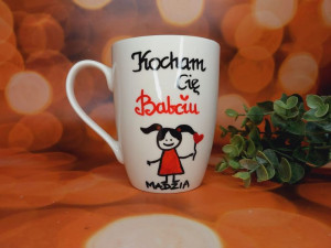 Kubek Kocham Cię Babciu + postać wnucząt