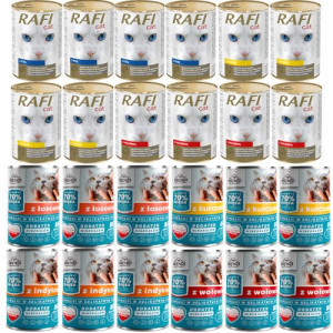 Dolina Noteci Rafi Cat 12x415g + Frendi dla kotów 12x400g mix smaków