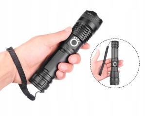 Mocna Latarka 5x Wielofunkcyjna Led Diod T-6 L-19