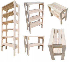 Regał Magazynowy Drewniany Modułowy Udźwig 240 Kg