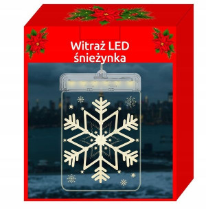 Witraż LED 3D Ozdoba na Baterie Lampki Świąteczne