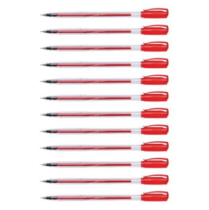 Pióro żelowe długopis RYSTOR GZ-031 0.5mm CZERWONY - ZESTAW x12