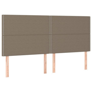 Zagłówki do łóżka, 4 szt., taupe, 100x5x78/88 cm, tkanina