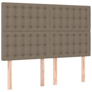 Zagłówki do łóżka, 4 szt., taupe, 72x5x78/88 cm, tkanina