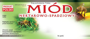 Paczka etykiet na miód nektarowo-spadziowy (100szt) - wzór E18