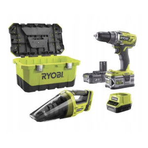 Ryobi Wkrętarka In2 R18dd3-252vt + Odkurzacz + 2 Akumulatory + Ładowarka