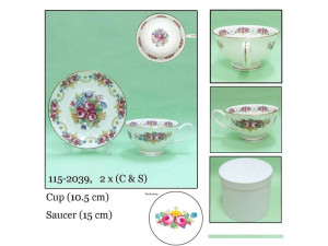 2 x porcelanowa filiżanka i spodek prezent na imieniny
