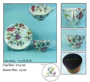 2 x porcelanowa filiżanka i spodek prezent dla mamy