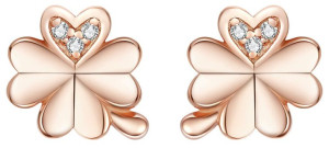 Kolczyki Srebro - Koniczyna Rose Gold