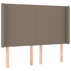 Zagłówek uszak, taupe, 147x16x118/128 cm, tkanina
