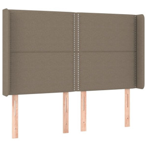 Zagłówek uszak, taupe, 147x16x118/128 cm, tkanina