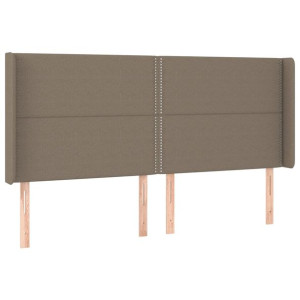 Zagłówek uszak, taupe, 203x16x118/128 cm, tkanina