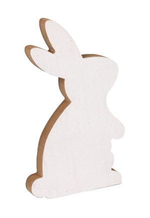 Ozdoba Wielkanocna Zając Biały 11,5x1,5x19 Cm