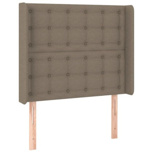 Zagłówek uszak, taupe, 83x16x118/128 cm, tkanina