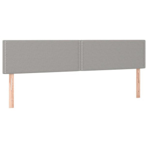 Zagłówki do łóżka, 2 szt., jasnoszary, 100x5x78/88 cm, tkanina