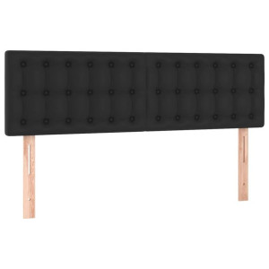 Zagłówki do łóżka, 2 szt, czarne, 72x5x78/88 cm, sztuczna skóra