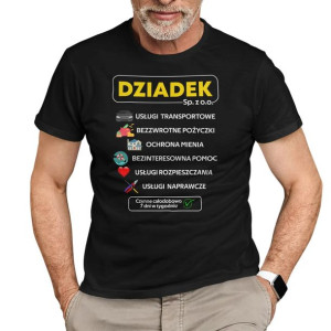 Dziadek Sp z o.o. PREZENT NA DZIEŃ DZIADKA koszulka z zabawnym nadrukiem