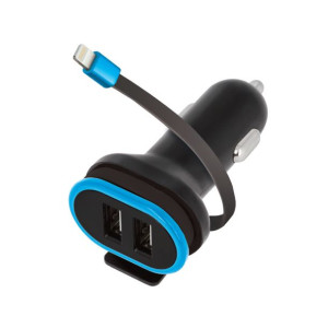 Forever ładowarka samochodowa CC-02 2xUSB 3A z kablem Lightning 0,2 m