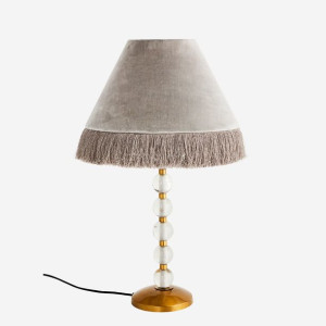 Lampa stołowa szklana aksamitna szara Madam Stoltz