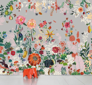 Mural Nathalie Lete Szary Ogród Domestic